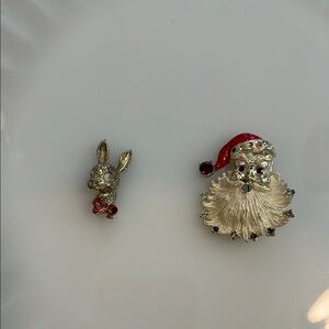 Vintage Reindeer and Bunny Brooch Set.